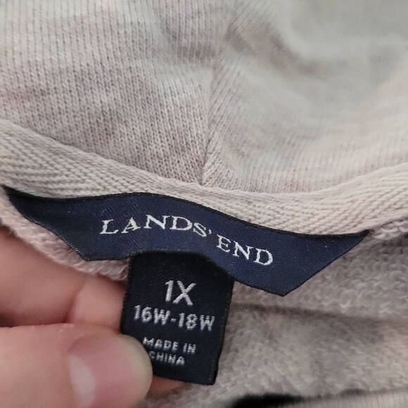 Lands End Cowl Neck Sweatshirt Top Tan Size 1X - Picture 5 of 6
